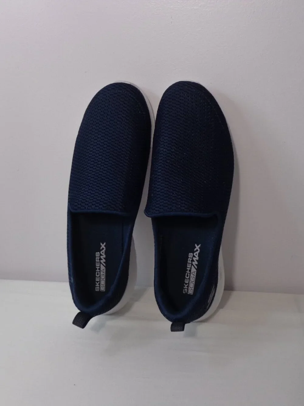 SKECHERS GO WALK Max Slip-On Walking Sneakers Navy Blue Shoes Women's Sz 9.5